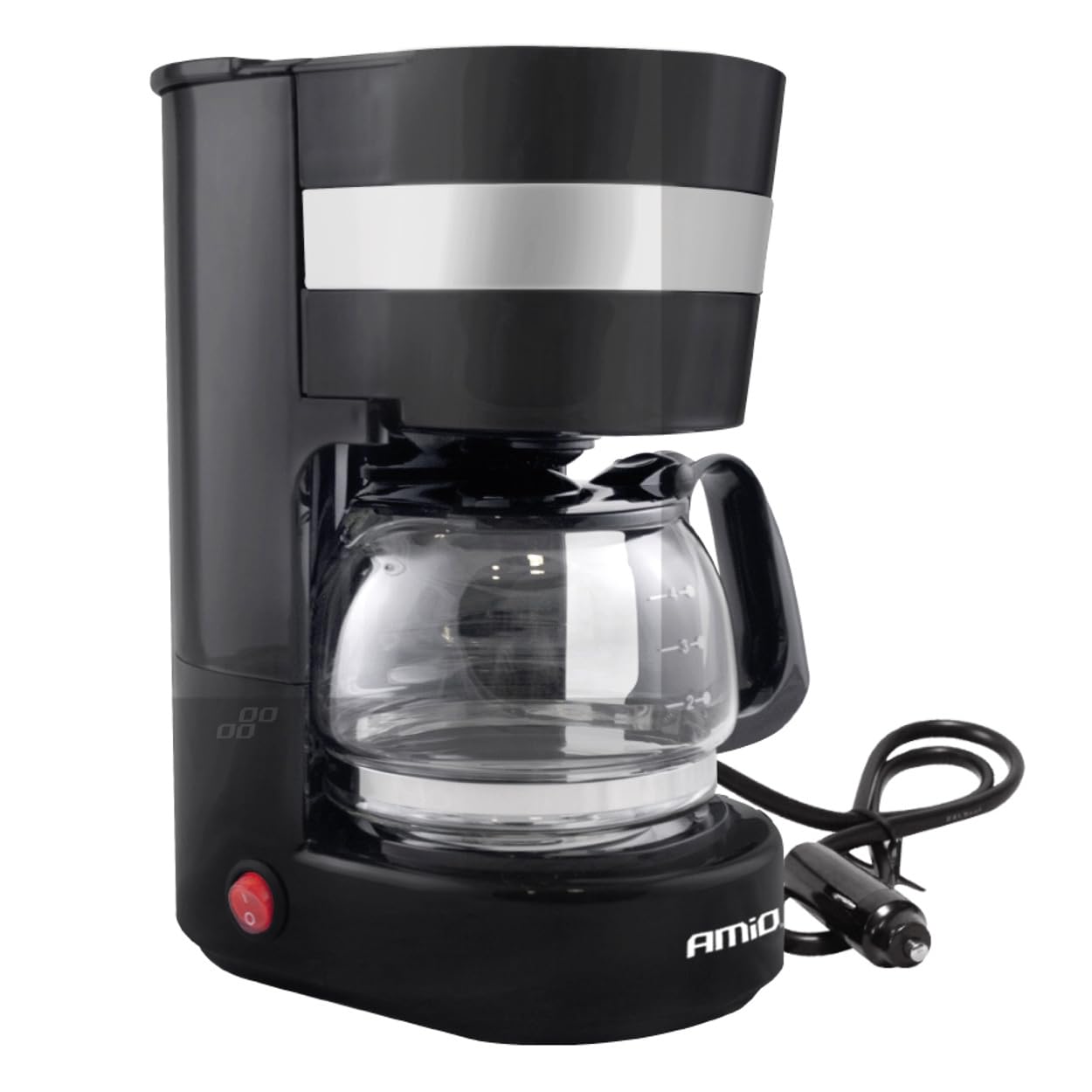 AMiO Coffee Maker Car Coffee Maker mit Kaffeekanne (24 V/250 W) schwarz mit Gegenplug von AMIO