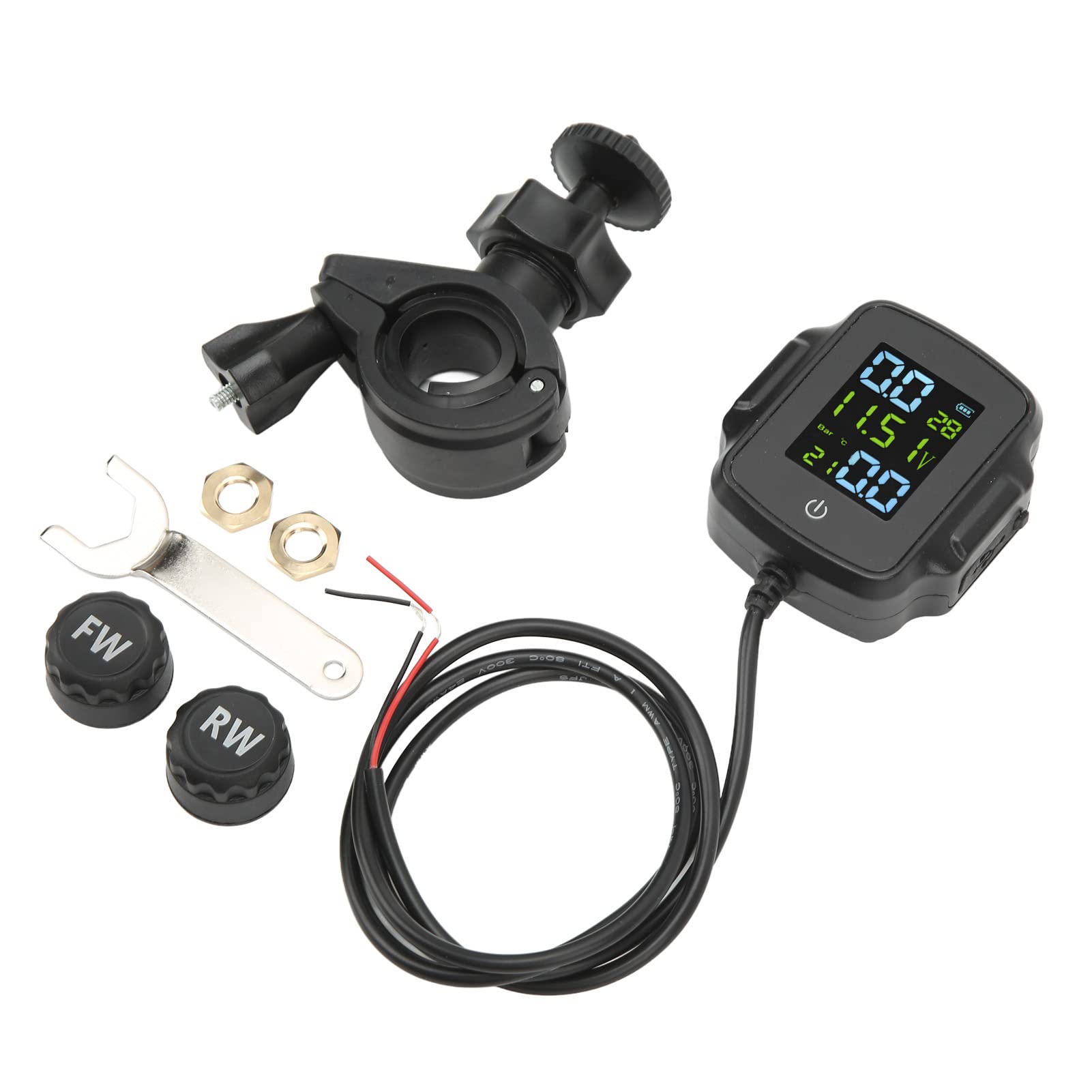 AMONIDA Moto TPMS, DC 12V Reifendruckkontrollsystem Langlebig Hohe Genauigkeit für Motorräder AMONIDA Moto TPMS, DC 12V Reifendruckkontrollsystem Langlebig Hohe Genauigkeit für Motorräder von AMONIDA