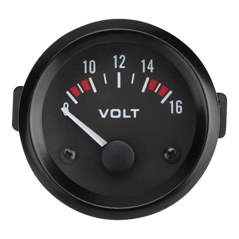 Auto-Universal-12-V-Voltmeter, 52-mm-Spannungsmesser, 8-16 V, BX100007, Aluminiumlegierung, Kfz-Ersatz-Voltmeter für die Meisten 12-V-Autos von AMONIDA