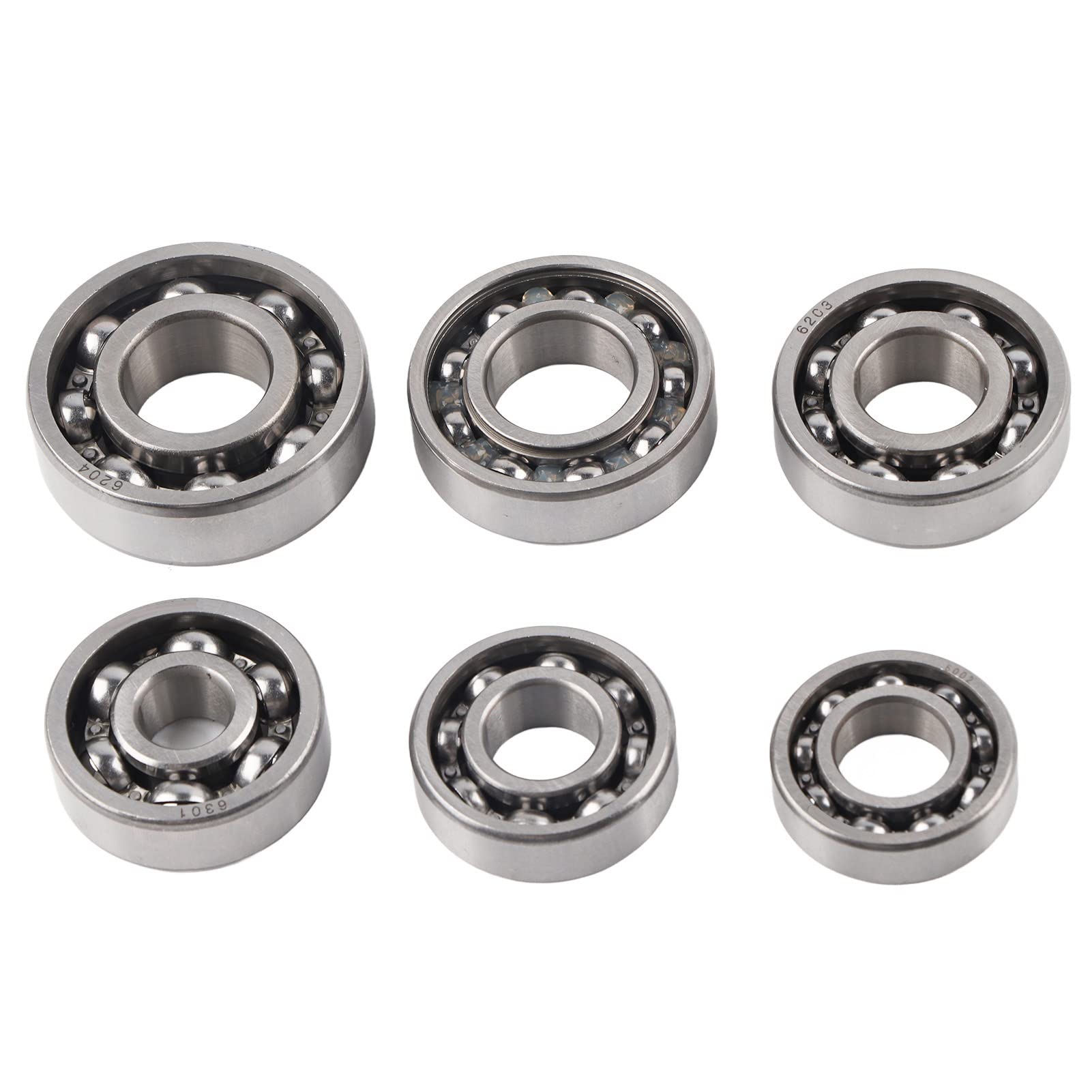 Getriebelager, 6-teilig, Edelstahl-Getriebelagersatz für GY6 50 Cc 80 Cc Roller für GY6 125 Cc 150 Cc Chinesischer 4-Takt 152QMI 157QMJ ATV Moped-Roller von AMONIDA