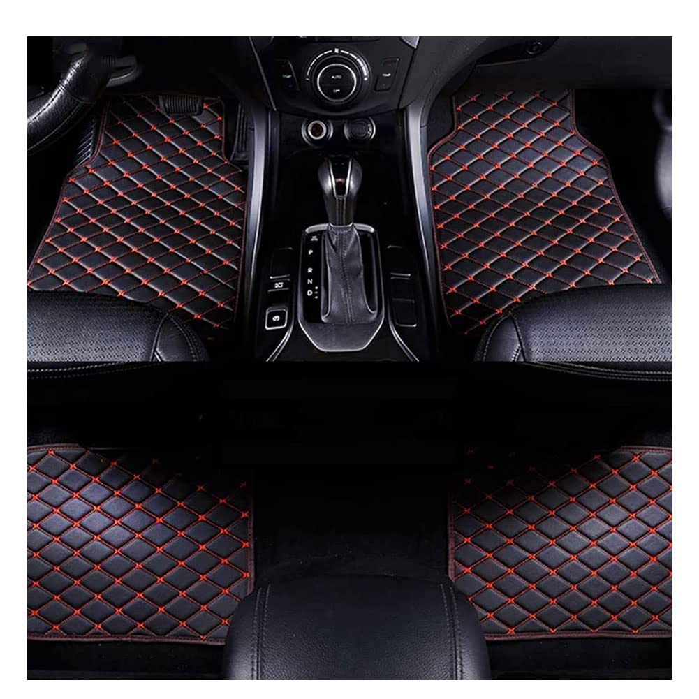 4 Stück Auto Leder FußMatten Für Suzuki Swift 2013-2017, Benutzerdefinierte Bodenmatten Allwetter Wasserdicht Anti Rutsch Tragen Autoteppiche Autozubehör,f/BlackRed von AMPACO