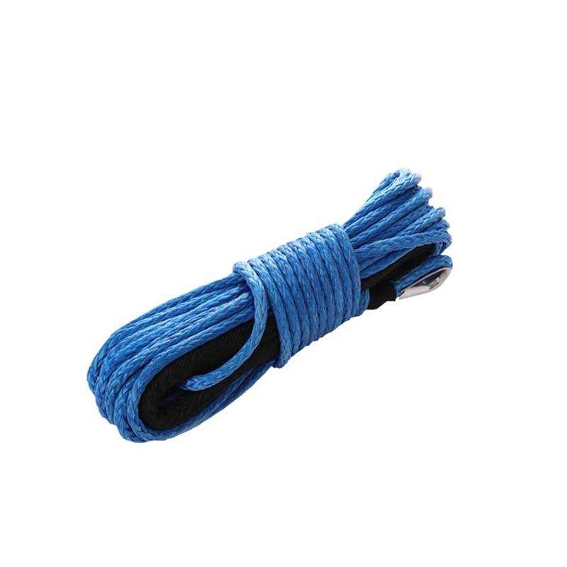Abschleppseilgurt, 6 mm x 15 m Synthetisches Windenseil mit schwarzer Schutzhülle for ATV UTV Offroad-Bergeschlepptes Abschleppkabel für die Bergung im Gelände(6mmx15m Blue 1pcs) von AMRTTWY
