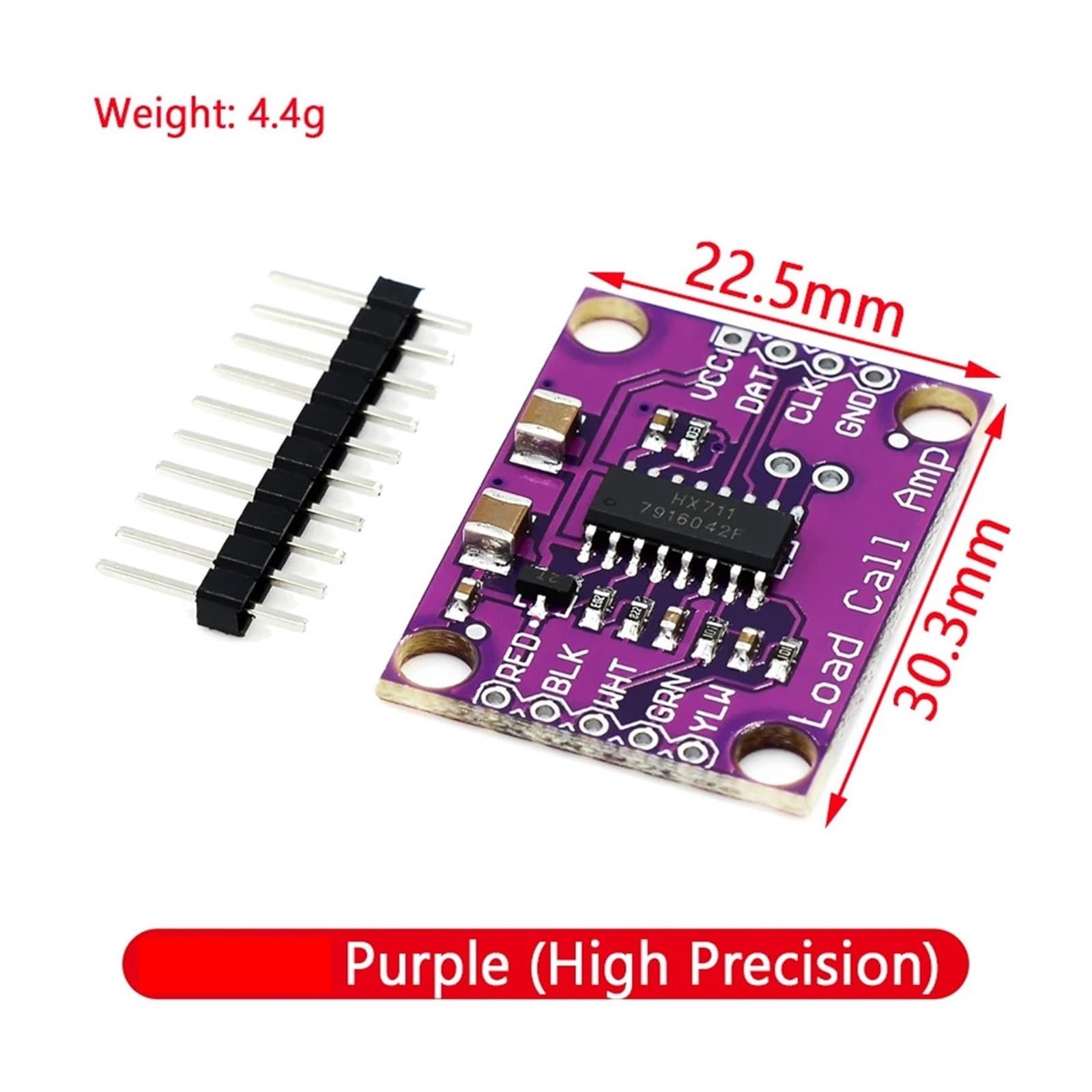 Lastsensor, Mini-Wägezellen-Gewichtssensormodul For Küchenwaage, Gepäckwaage, Digitalwaage, Schmuckwaage, Elektronischer Wiegesensor für Mischstation, Dosiermaschine(HX711 Purple) von AMRTTWY