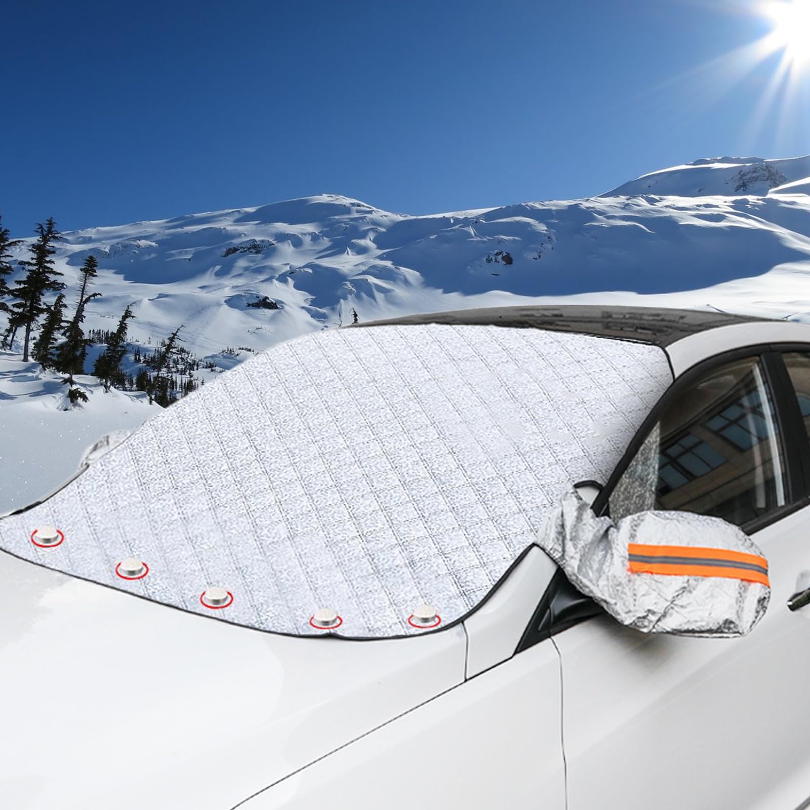 AMSNINK Frontscheibenabdeckung Winter, Windschutzscheibenabdeckung, Auto Abdeckung Winter, Autoabdeckung Winter, Für Vier Jahreszeiten, Uv-Schutz, Sonne, Staub, Schnee, EIS, Frost, 116 * 160cm AMSNINK Frontscheibenabdeckung Winter, Windschutzscheibenabdeckung, Auto Abdeckung Winter, Autoabdeckung Winter, Für Vier Jahreszeiten, Uv-Schutz, Sonne, Staub, Schnee, EIS, Frost, 116 * 160cm von AMSNINK