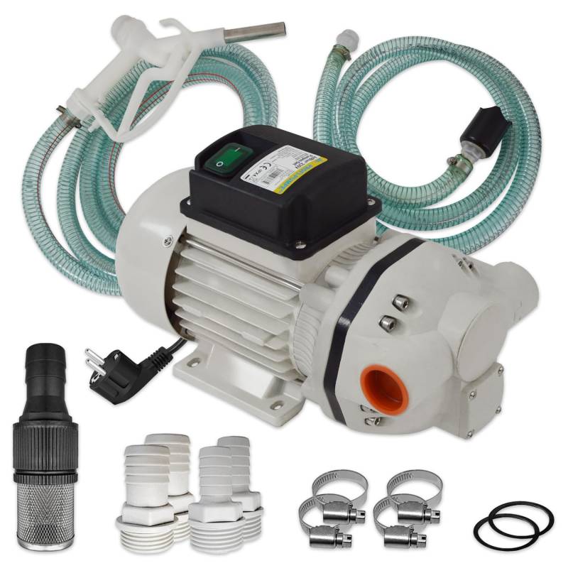 AdBlue® 230V - PUMPE AdBlue-PUMPENSET UREA-PUMPE HARNSTOFF-PUMPE, mit Saug- und Druckschlauch, Zapf-Pistole und Zubehör, LEISTUNGSSTARKER ELEKTROMOTOR mit KUPFERWICKLUNG - JETZT MIT EXTRA-Ersparnis! von AMUR