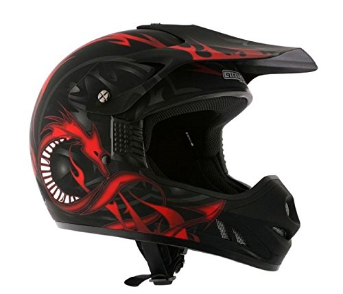 AMX Kid Motocrosshelm, Schwarz/Matt Rot, YL von rusepin