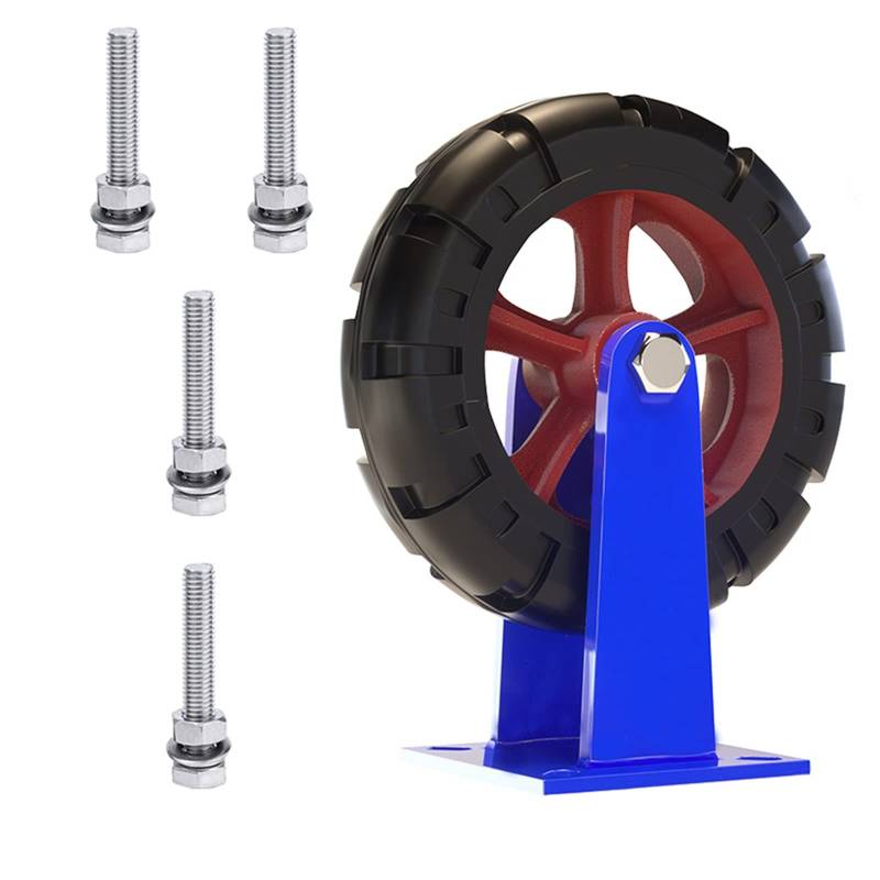 Satz von 4 Rädern für Möbel 1 Stück 10 Zoll Schwenkbare Industrierolle mit Bremse, Bockrolle mit Schrauben und Kugellager, Möbelrollen for Werkbank(Fixed) von AMZBNEIDI