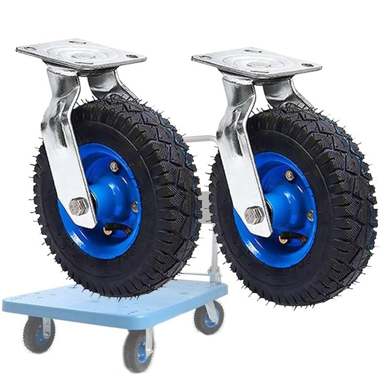 Satz von 4 Rädern für Möbel Ersatz-Fußrad for Handwagen und Schubkarren, Lenk-/Bockrolle 2 Stück, mit Bremsen, Schwerlastrolle, 6 Zoll, 8 Zoll, 10 Zoll(10" Swivel) von AMZBNEIDI