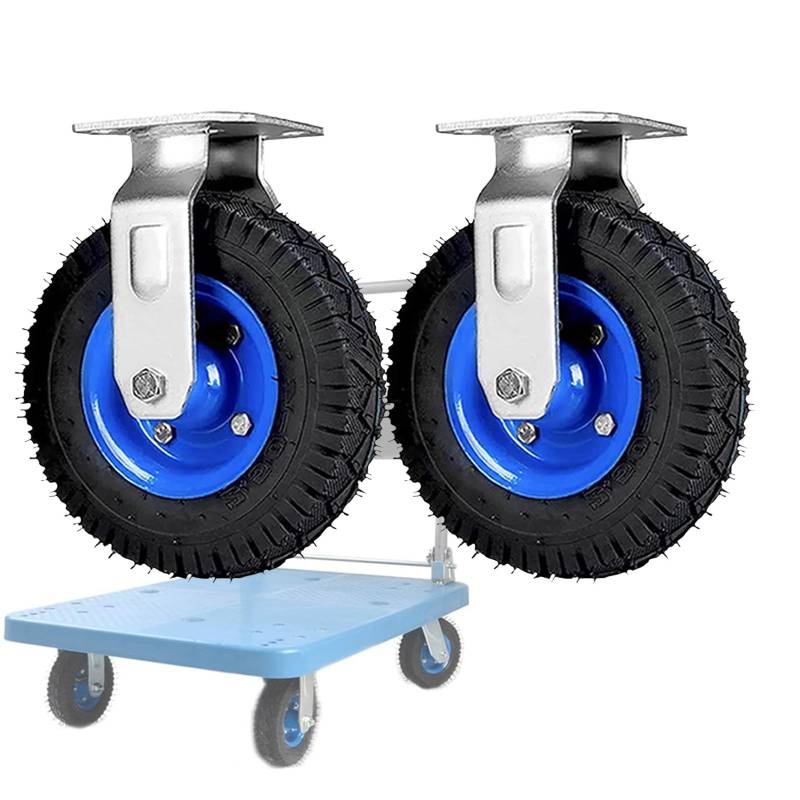 Satz von 4 Rädern für Möbel Ersatz-Fußrad for Handwagen und Schubkarren, Lenk-/Bockrolle 2 Stück, mit Bremsen, Schwerlastrolle, 6 Zoll, 8 Zoll, 10 Zoll(8" Fixed) von AMZBNEIDI