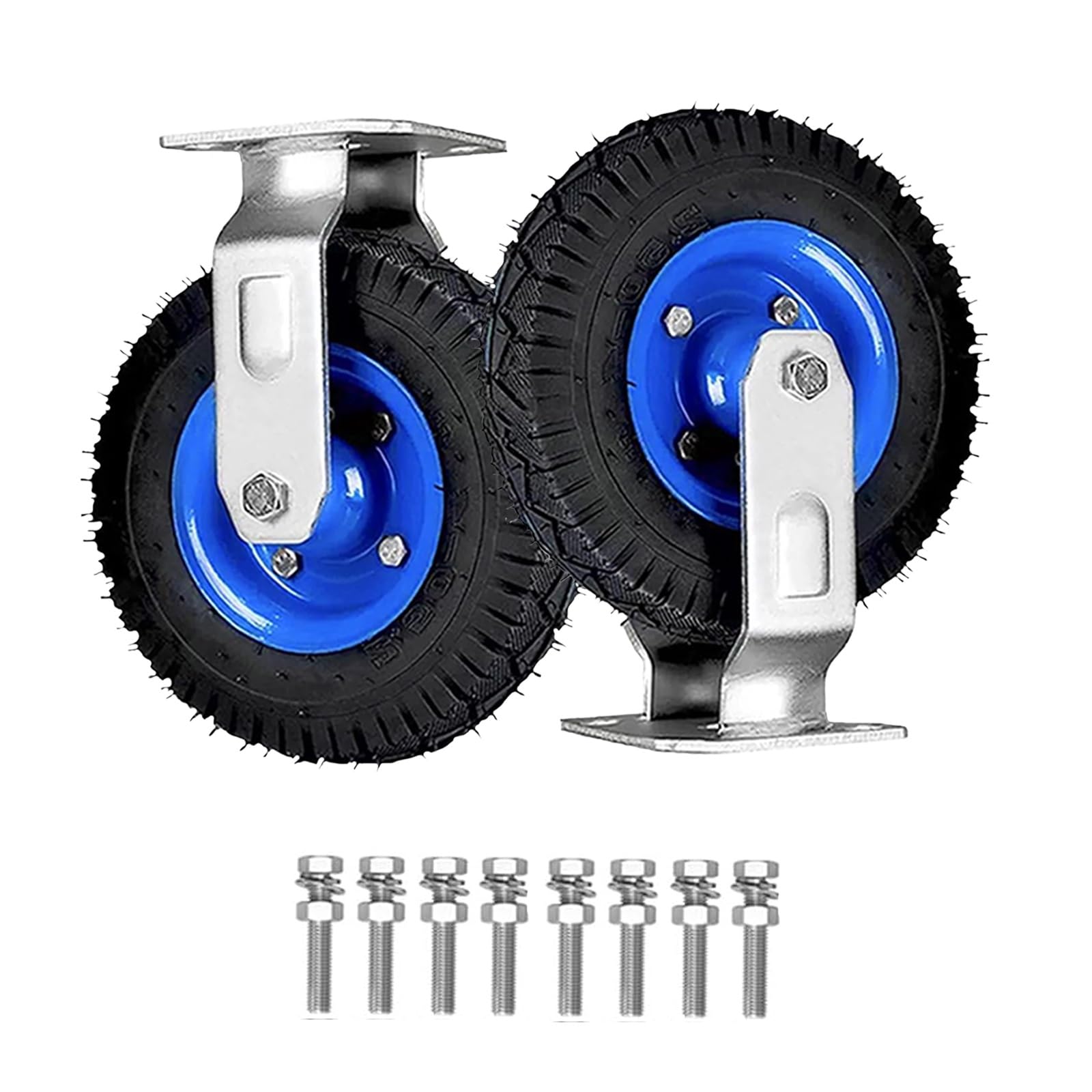 Satz von 4 Rädern für Möbel Möbeltransport-Lenkrollen, Feststehende Lenkrollen, 6 Zoll, 8 Zoll, 10 Zoll, 2 Stück, mit Bremsen, Handwagenrolle(10" Fixed) von AMZBNEIDI