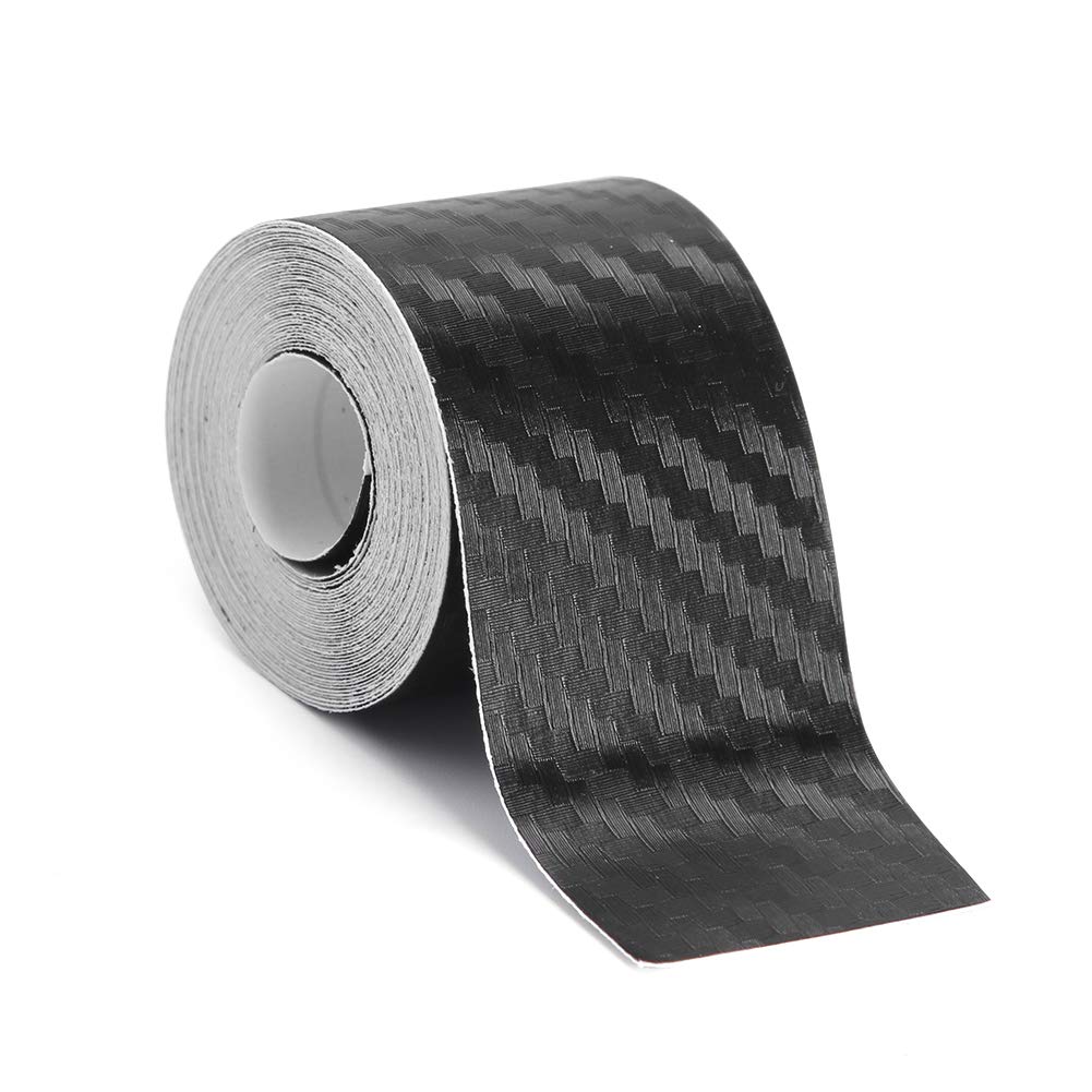 AMZLORD 3D Carbon Fiber Vinyl Folienaufkleber Roll Wrap (3 x 300 cm) Schwarz Carbonfolie Autofolie Dekorstreifen Universal Selbstklebend Reflektierender Warnaufkleber Auto Vinyl Wickelband von AMZLORD