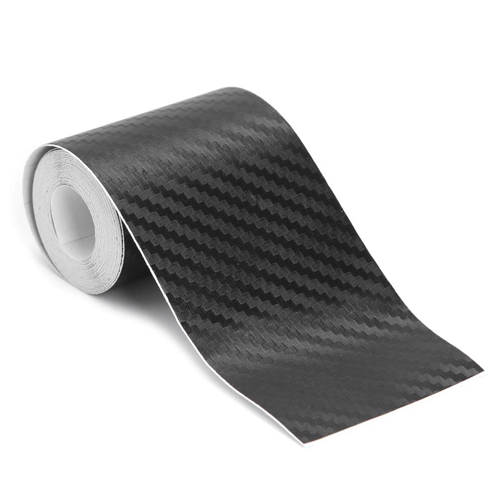 AMZLORD 3D Carbon Fiber Vinyl Folienaufkleber Roll Wrap (5 x 300 cm) Schwarz Carbonfolie Autofolie Dekorstreifen Universal Selbstklebend Reflektierender Warnaufkleber Auto Vinyl Wickelband von AMZLORD