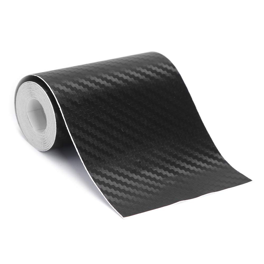 AMZLORD 3D Carbon Fiber Vinyl Folienaufkleber Roll Wrap (7 x 300 cm) Schwarz Carbonfolie Autofolie Dekorstreifen Universal Selbstklebend Reflektierender Warnaufkleber Auto Vinyl Wickelband von AMZLORD
