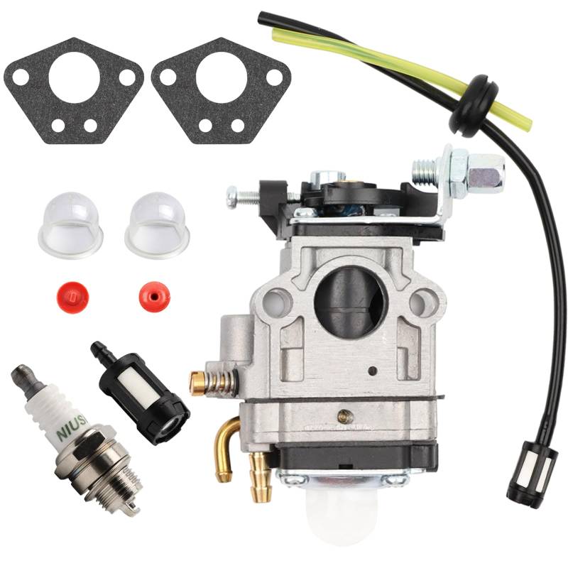 AMZSKU Mäher, Kettensäge Vergaser-Kit für 52cc 49cc 43cc Motor Vergaser mit Dichtung, Schlauch, Zündkerze und Gasfilter (Vergaser-52cc 49cc 43cc) von AMZSKU