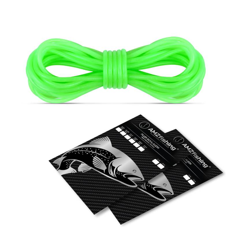NEU AMZfishing® 1m oder 3m Fluo-Schlauch | Meeresangeln | Norwegen Zubehör | Leuchtschlauch zum Angeln | Angelzubehör | Angeln Zubehör | Fluoreszierend (1 Meter, d: #2,0mm) von AMZfishing