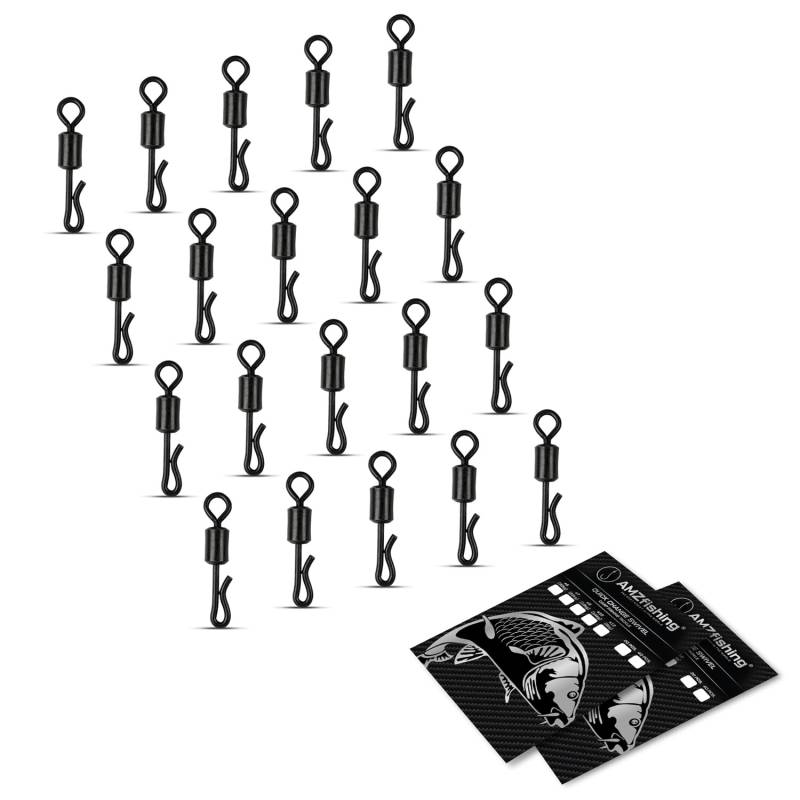 NEU AMZfishing® 40x Quick Change Swivel | Schnellwechsel Wirbel | Karpfen Wirbel | Karpfenwirbel | Carp Swivels | Carp Swivel | Angeln Wirbel | Angelwirbel (40, a: #6) von AMZfishing