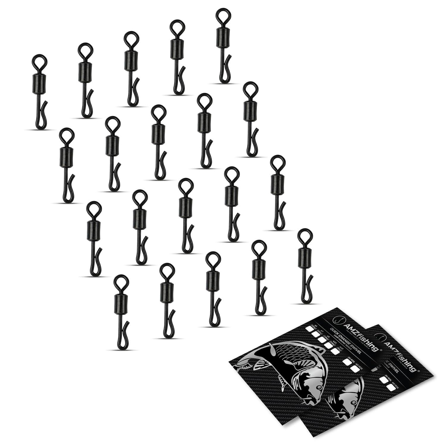 NEU AMZfishing® 40x Quick Change Swivel | Schnellwechsel Wirbel | Karpfen Wirbel | Karpfenwirbel | Carp Swivels | Carp Swivel | Angeln Wirbel | Angelwirbel (40, d: #10) von AMZfishing