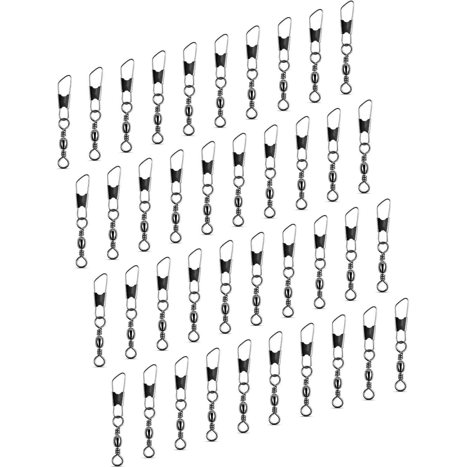 NEU AMZfishing® Klassik Wirbel mit Snap | Angelwirbel | Angeln Wirbel | Wirbel Angeln | Wirbel Set Angeln | Wirbel Größe 12 (40 Stück, a: #1) von AMZfishing