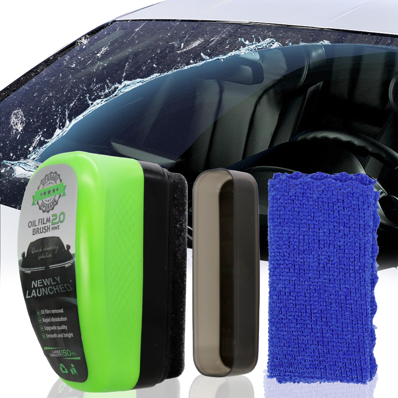 AN-WATTY 150 ml Oil Film Cleaning Brush, Scheibenreiniger Auto, Glasreiniger Auto, Windschutzscheiben Reiniger, Autoscheiben Innenreiniger Entfernt Ölfilm, Beschichtung, Vogelkot und Weiße Rückstände AN-WATTY 150 ml Oil Film Cleaning Brush, Scheibenreiniger Auto, Glasreiniger Auto, Windschutzscheiben Reiniger, Autoscheiben Innenreiniger Entfernt Ölfilm, Beschichtung, Vogelkot und Weiße Rückstände von AN-WATTY