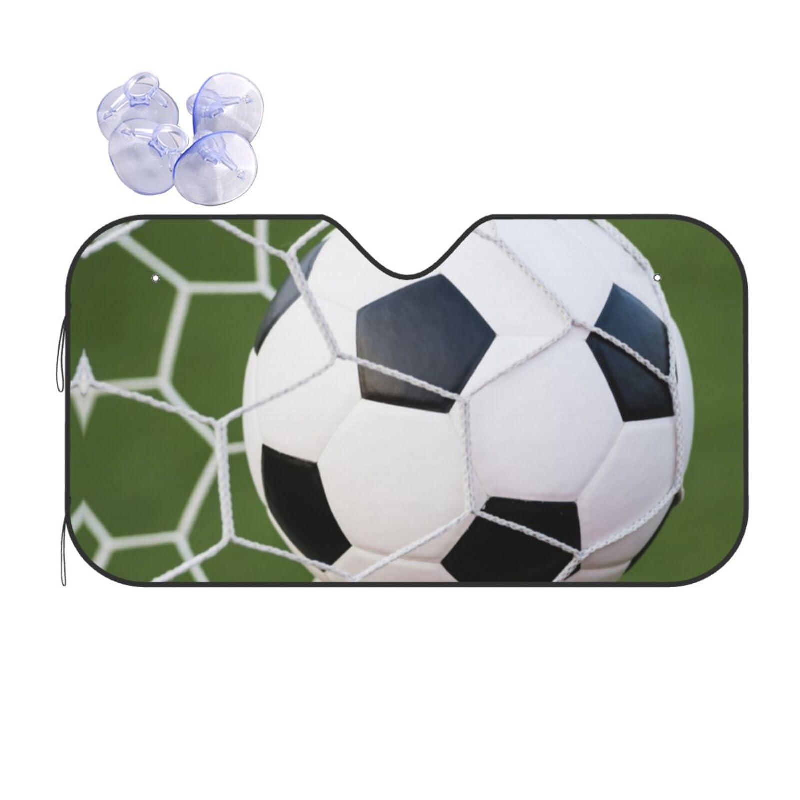 Fußball-Windschutzscheiben-Sonnenschutz für Auto, wärmereflektierend, faltbar, Sonnenblende mit Saugnäpfen, UV-Block Fußball-Windschutzscheiben-Sonnenschutz für Auto, wärmereflektierend, faltbar, Sonnenblende mit Saugnäpfen, UV-Block von ANABPRMA