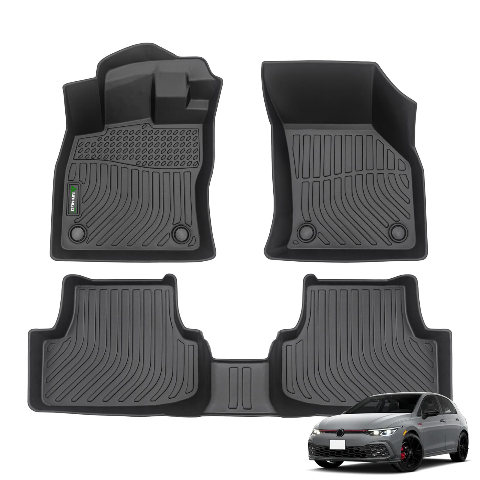 ANBINGO Fußmatten kompatibel mit Volkswagen Golf R Alltrack Sportwagen GTI 2015 2016 2017 2018 2019 2020 2021 TPE Automatten, Allwetter-Anti-Rutsch-Vorder- und Hinterreihe ANBINGO Fußmatten kompatibel mit Volkswagen Golf R Alltrack Sportwagen GTI 2015 2016 2017 2018 2019 2020 2021 TPE Automatten, Allwetter-Anti-Rutsch-Vorder- und Hinterreihe von ANBINGO