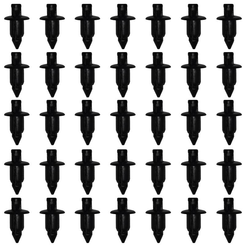35 Stück Kunststoff-Nieten, 6 mm Auto-Clips, Auto-Befestigungsklammern, Kunststoff-Klammern, kompatibel mit Honda, Yamaha, Suzuki, Kawasaki, schwarze Niete von ANBOO