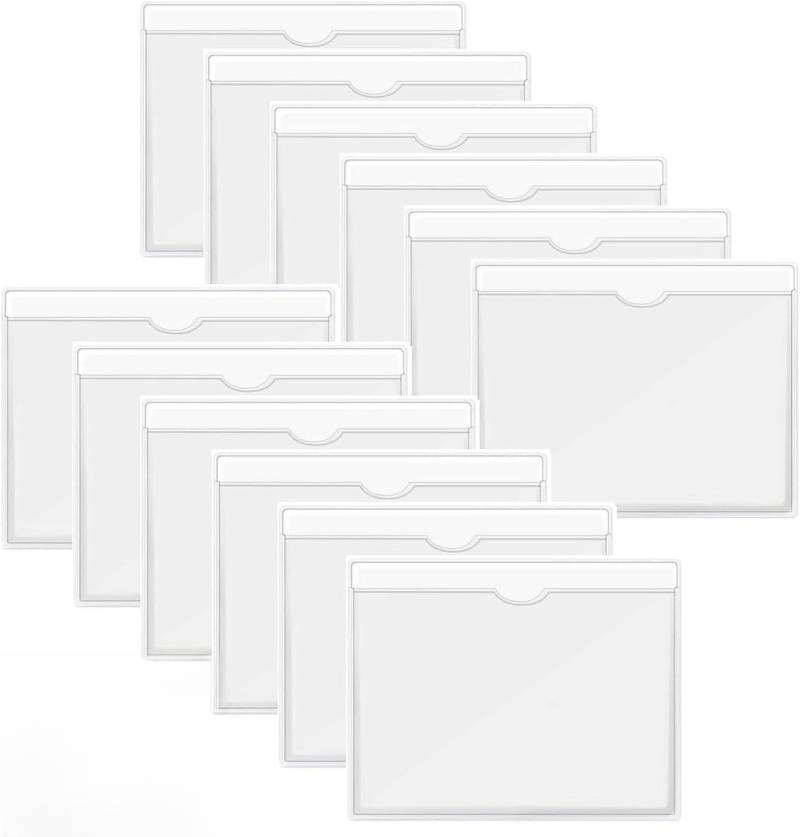 ANBOO 12er Etikettenhalter Selbstklebend,160 x 115 mm,Etikettenhalter,Visitenkartentaschen Selbstklebend,Transparente Selbstklebende,Etikettenhalter Visitenkartentaschen von ANBOO