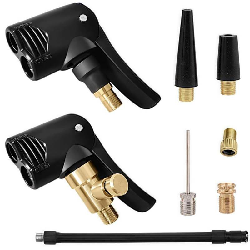 ANBOO 8 Stück Autoventil Hebelstecker Mit Zubehör,Reifenfüllventil Anschluss Reifenfüller,Französisches Ventil,Reifenfüller Schlauch,Ventilverlängerung Ventil Set,Aufblaszubehör Für Auto,Fahrrad,Motor von ANBOO