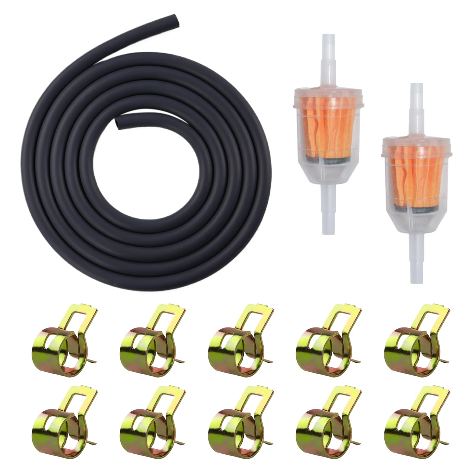 ANBOWEI Benzinschlauch 6mm Set - 2 Meter 1/4" Kraftstoffschlauch Kit mit 2 Stück Benzinfilter 6mm/8mm und 10 Stück Schlauchschellen für Motorrad,Roller,Rasenmäher,Auto ANBOWEI Benzinschlauch 6mm Set - 2 Meter 1/4" Kraftstoffschlauch Kit mit 2 Stück Benzinfilter 6mm/8mm und 10 Stück Schlauchschellen für Motorrad,Roller,Rasenmäher,Auto von ANBOWEI