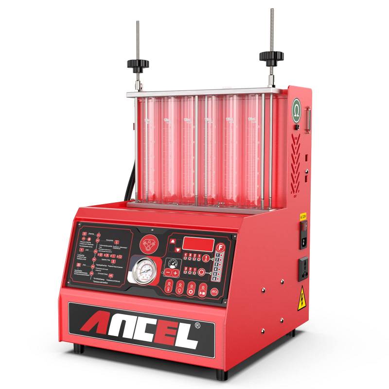 ANCEL AJ600 Auto Ultraschall Fuel Injektor Reiniger und Tester, 110V & 220V Einspritzdüsen Prüfgerät mit 6 Zylinder, Kraftstoffeinspritzdüsen Reinigungsmaschine für alle Benzinfahrzeuge und Motorräder von ANCEL
