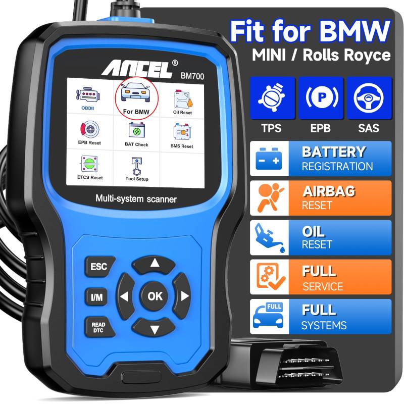 ANCEL BM700 OBD2 Diagnosegerät für BMW Group Fahrzeug Diagnose CBS Öl EPB SAS BMS EGS DPF Regeneration zurücksetzen von ANCEL