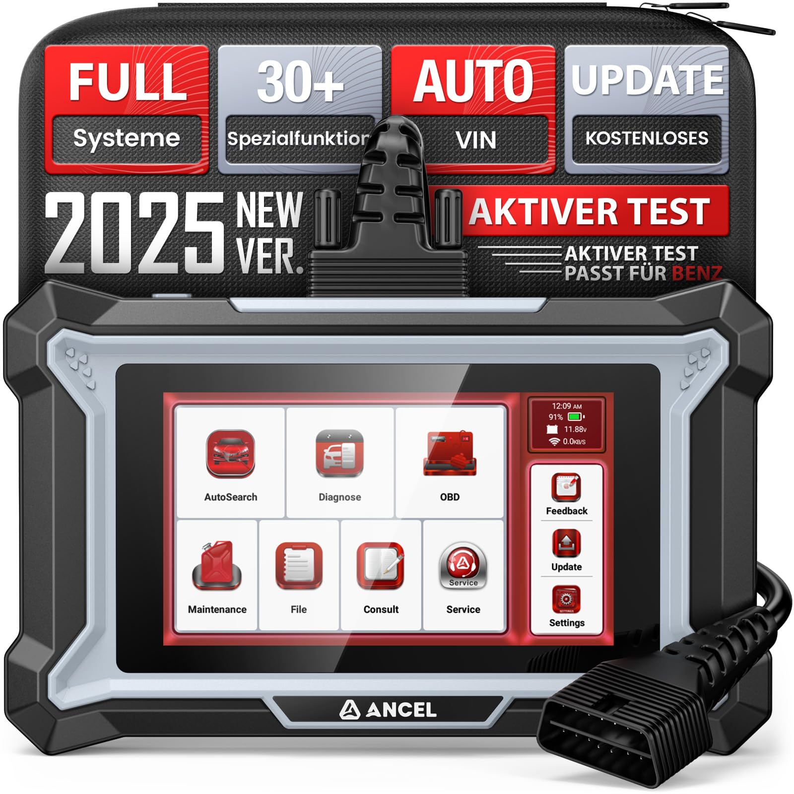 ANCEL DS160 Bidirektionales OBD2 Diagnosegerät für Benz/Maybach/Sprinter Fahrzeuge, Vollsystem Auto Auslesegerät, Fehlerauslesegerät KFZ mit 30+ Reset Ad-Blue/ABS/DPF/SAS/Öl/BMS/TPMS/Injektor Coding ANCEL DS160 Bidirektionales OBD2 Diagnosegerät für Benz/Maybach/Sprinter Fahrzeuge, Vollsystem Auto Auslesegerät, Fehlerauslesegerät KFZ mit 30+ Reset Ad-Blue/ABS/DPF/SAS/Öl/BMS/TPMS/Injektor Coding von ANCEL