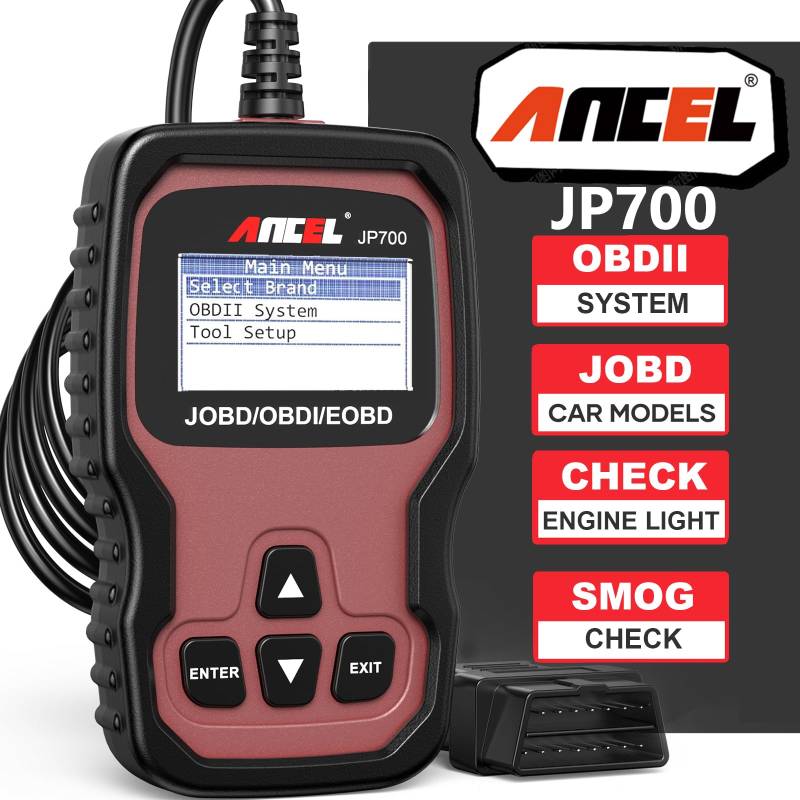 ANCEL JP700 OBD2 Diagnosegerät für japanische Fahrzeuge JOBD Codeleser Auto OBDII Scanner Motor Fehlercode Auslesegerät Motorlicht ausschalten Fehlercodeleser von ANCEL