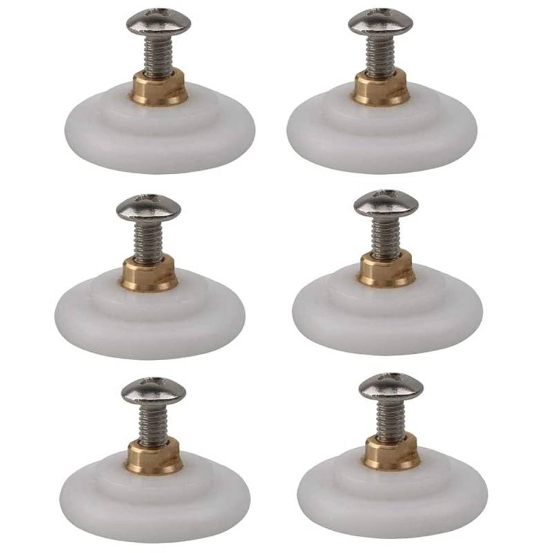 ANCLLO 6er Pack 26mm Metall Duschtür Rollen Rollen Läufer-Weiß von ANCLLO