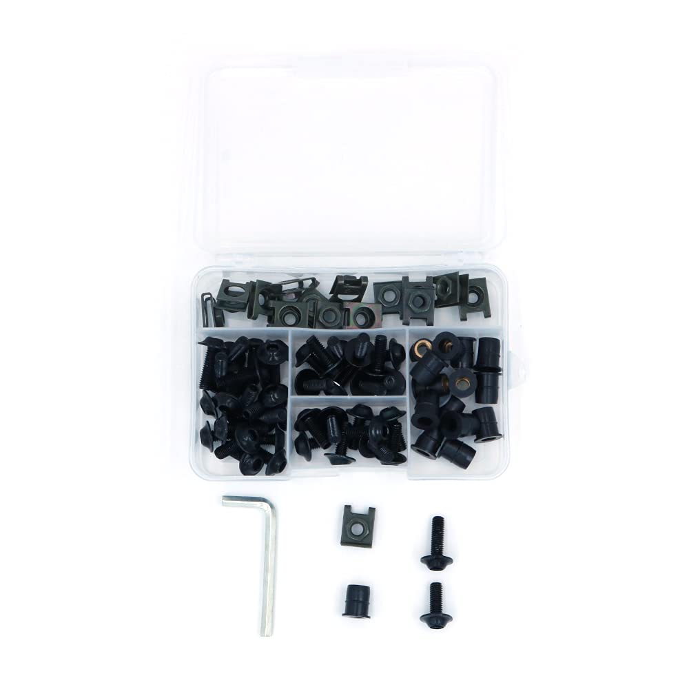 ANCLLO Motorrad-Schraube und U-Mutter/U-Clip-Verkleidung, Windschutzscheibenkörper, Modifikation, M6 Bolzen-Set. ANCLLO Motorrad-Schraube und U-Mutter/U-Clip-Verkleidung, Windschutzscheibenkörper, Modifikation, M6 Bolzen-Set. von ANCLLO