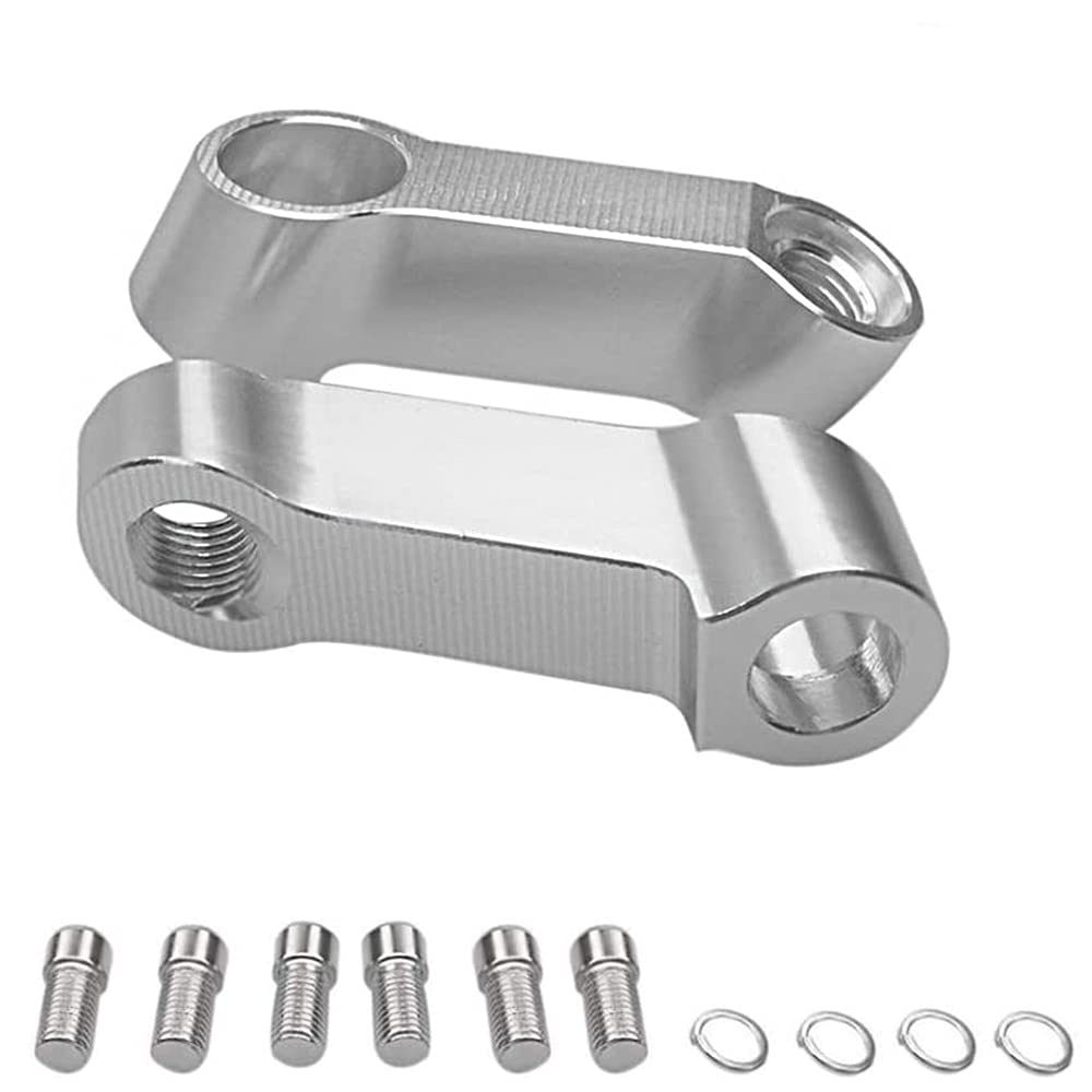 ANCLLO Riser Extender Adapter für Motorrad Spiegelhalterung, 10mm oder 8mm Adapter Kit für Riser Montage Adapter Für CB400 VTEC CB1300 CB1100 CB500F CB600F - Silber ANCLLO Riser Extender Adapter für Motorrad Spiegelhalterung, 10mm oder 8mm Adapter Kit für Riser Montage Adapter Für CB400 VTEC CB1300 CB1100 CB500F CB600F - Silber von ANCLLO