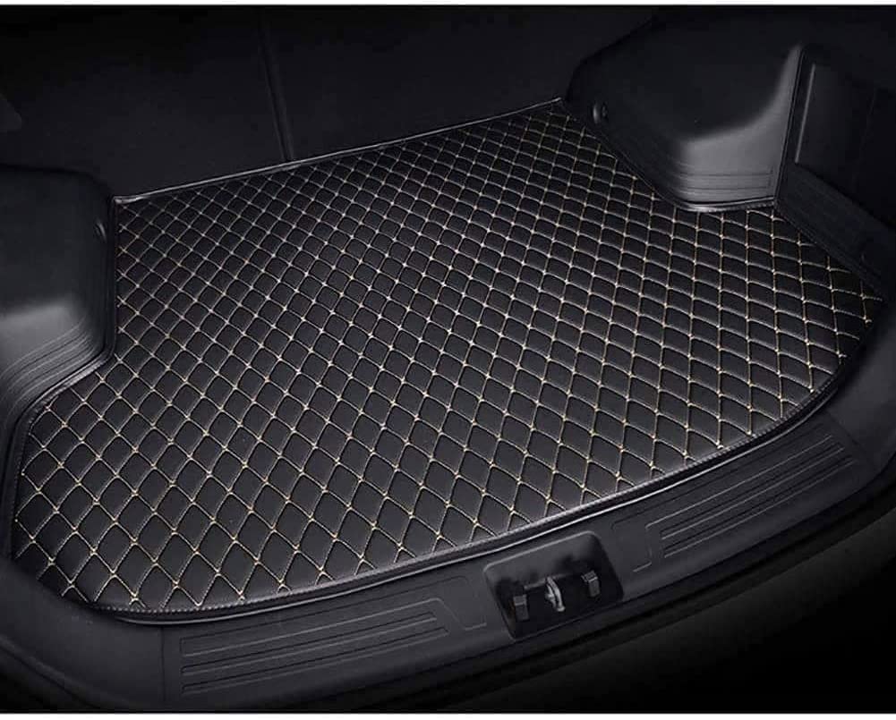 Auto Kofferraummatte für Volkswagen T-ROC 2018-2023, Leder Kofferraumwanne Schutzmatte Wasserdicht rutschfest Autozubehör,B/Black-Beige von ANDEE