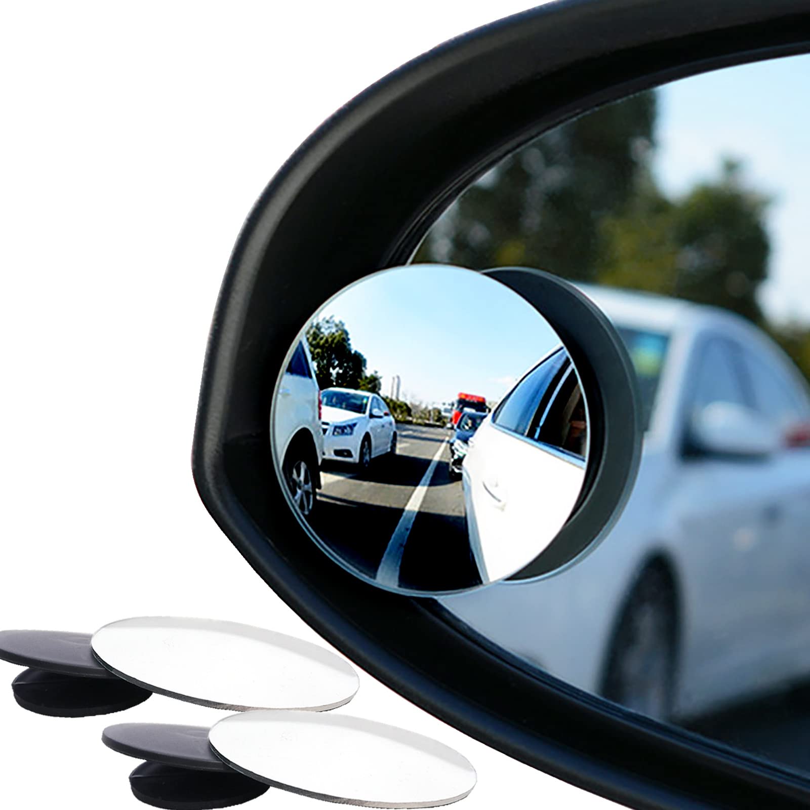 2 Stück Toter Winkel Spiegel Auto - HD Selbstklebend Weitwinkelspiegel, Wasserdicht, 360° Drehbar für General Autospiegel 2 Stück Toter Winkel Spiegel Auto - HD Selbstklebend Weitwinkelspiegel, Wasserdicht, 360° Drehbar für General Autospiegel von ANDSHUAI