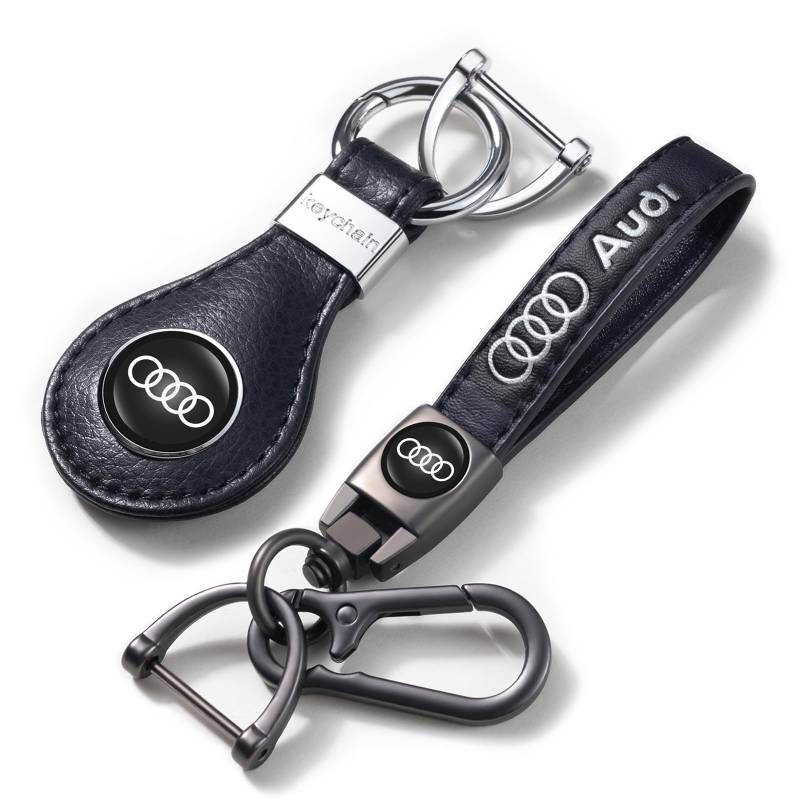 ANDYLV für Auto Schlüsselring, Leder Schlüsselanhänger für, Unisex-Autozubehör, 2 Stück von ANDYLV