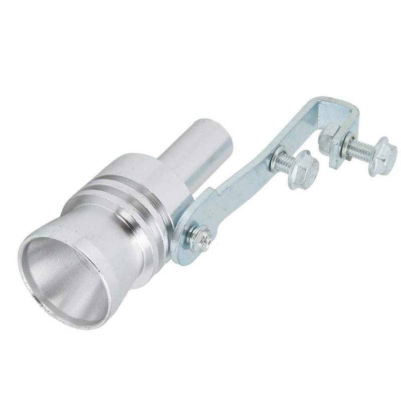 Schalldämpfer Rohr Pfeife Turbo Sound Schwanz Halsabgase Abgase Whistle Aluminiumlegierung Auto Modifizierte Teil mit Einfacher Installation für Allzweckautos (SILVER) von ANGGREK