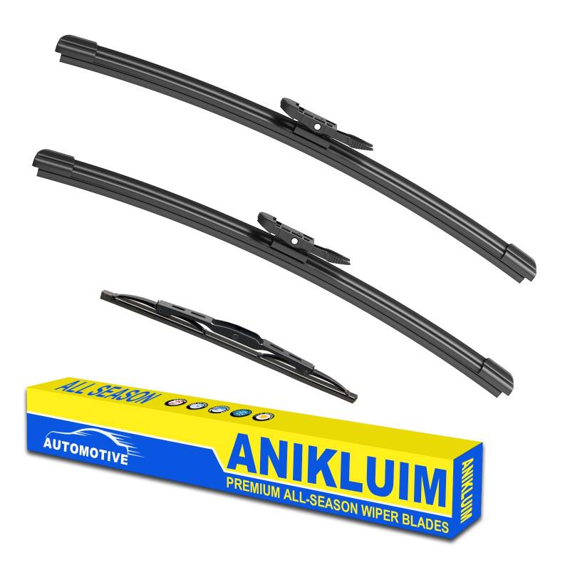 ANIKLUIM 61.0 cm+ 50.8 cm Wischerblätter mit 33.0 cm Heckscheibenwischerblatt-Set, Ersatz für 2008 2009 Ford Taurus X Scheibenwischer, Originalfabrikqualität (3 Stück) von ANIKLUIM