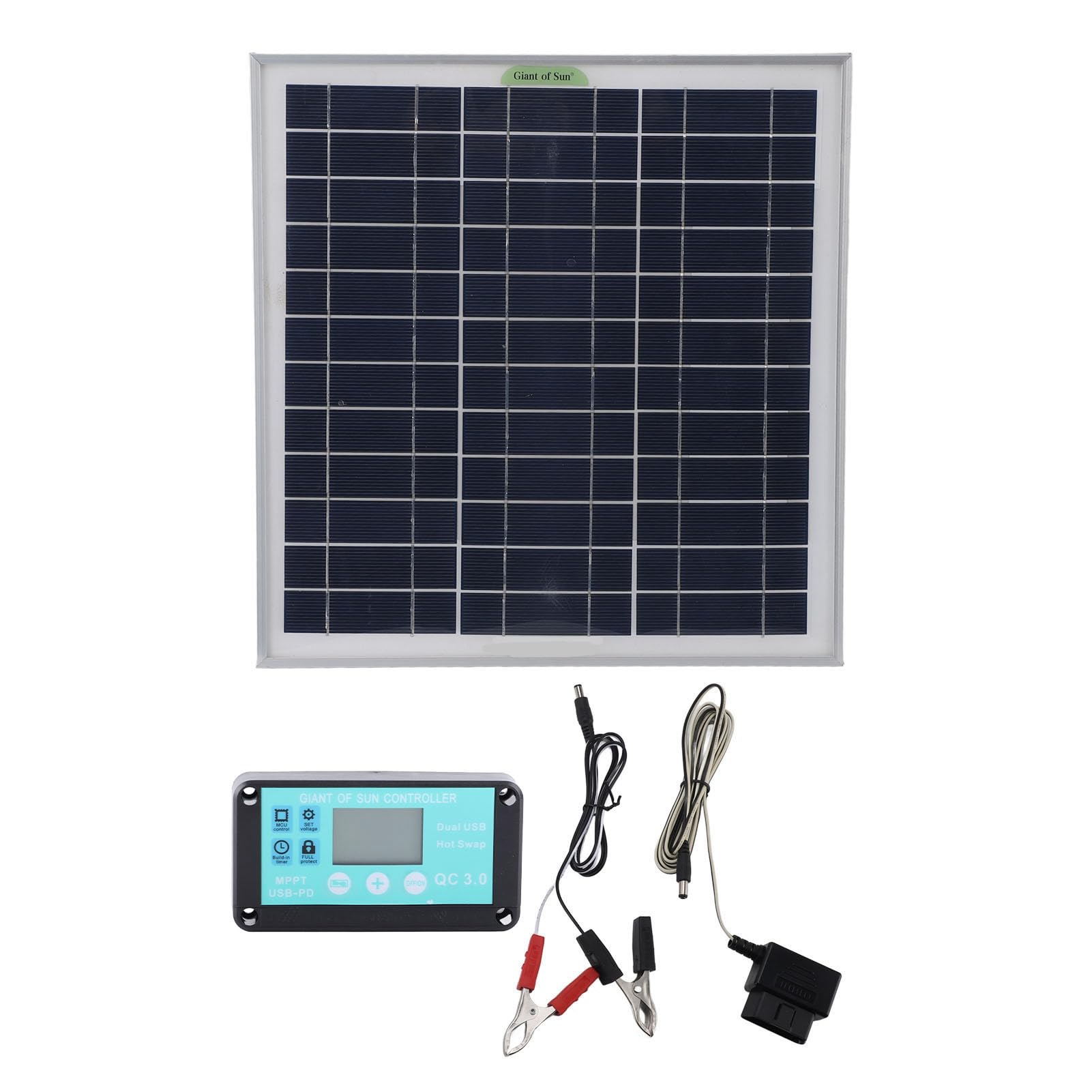 50W MPPT Solarpanel Monokristalline Silicon ABS Solar Batterie Ladegerät mit OBD -Auto Ladegerät wasserdichtes Controller -Kit für Camping im Freien Caravan RV 50W MPPT Solarpanel Monokristalline Silicon ABS Solar Batterie Ladegerät mit OBD -Auto Ladegerät wasserdichtes Controller -Kit für Camping im Freien Caravan RV von ANKROYU