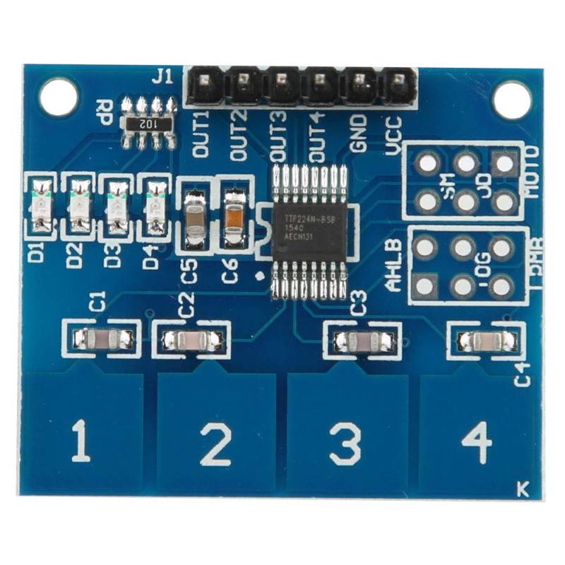 ANKROYU 5 PCs TTP224 4 Kanäle Kapazitiver Touch Switch, digitaler kapazitiver Touch -Taste -Schalter, Lichtsteuerungssensormodul für die Heimautomatisierung von ANKROYU