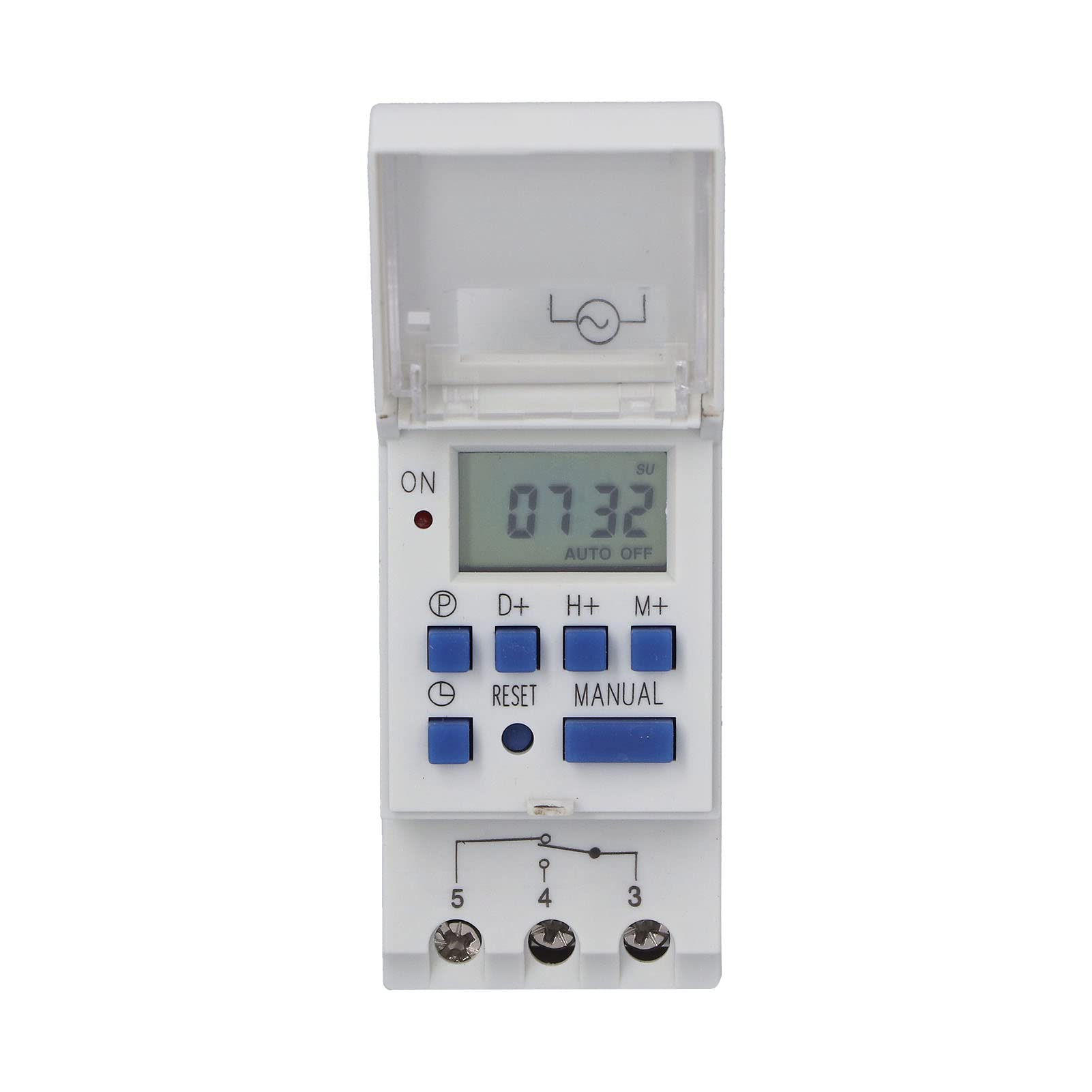 ANKROYU THC15A Programmierbarer Timer, ABS Guide Rail Switch Timer, LCD -Zeitrelaisschalter mit automatischer Schalterfunktionalität für Straßenlampen -Neonlichter von ANKROYU