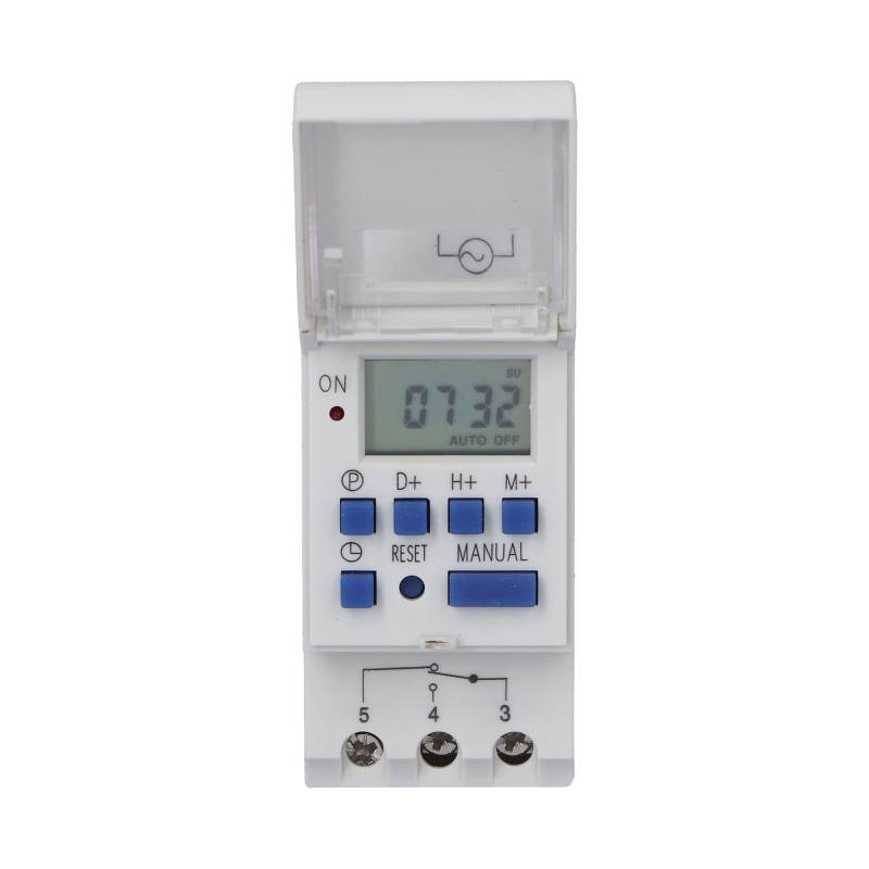 ANKROYU THC15A Programmierbarer Timer, ABS Guide Rail Switch Timer, LCD -Zeitrelaisschalter mit automatischer Schalterfunktionalität für Straßenlampen -Neonlichter von ANKROYU