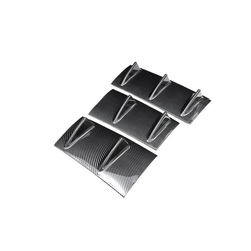 Lanliuhui Store 3 stücke Universal Heckspoiler Diffusor Schwarz Glanz 7 Flügel Shark Fin Stil Unteren Körper Lip(Carbon Fiber) von ANLIONE