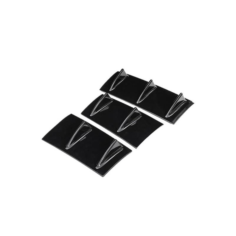 Lanliuhui Store 3 stücke Universal Heckspoiler Diffusor Schwarz Glanz 7 Flügel Shark Fin Stil Unteren Körper Lip(Glossy Black) von ANLIONE