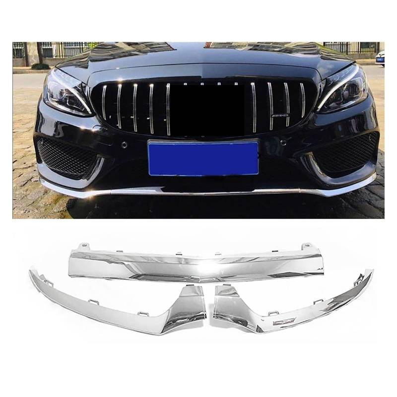 Lanliuhui Store Auto-Frontstoßstangenspoiler-Diffusor-Schutzschutz Kompatibel mit C-Klasse W205 2014-2018 C300 C400 C63(Silver) von ANLIONE