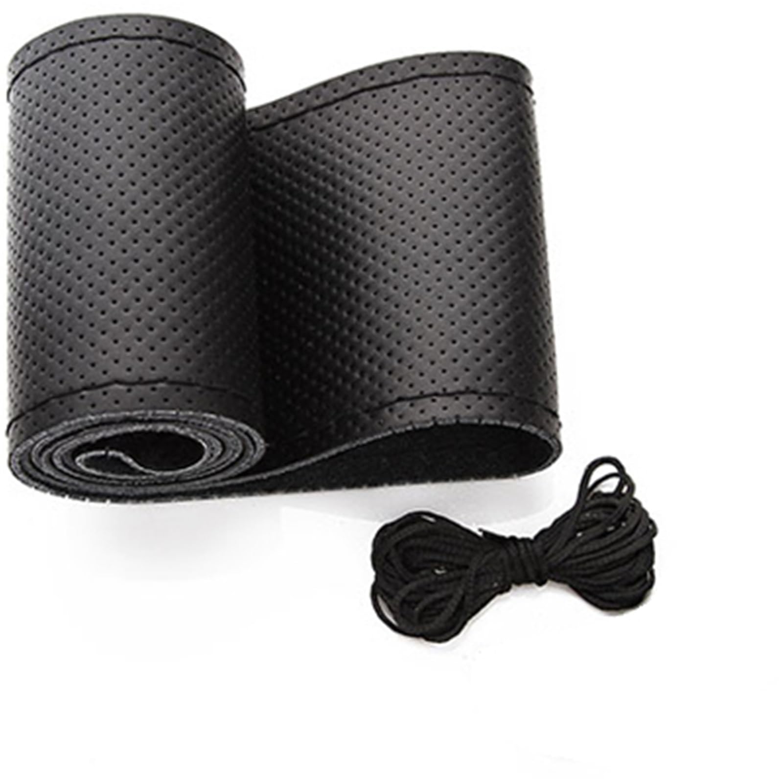 Lenkradbezug Winter Warm Auto-Radabdeckung, Atmungsaktiv, Lenkabdeckung, Auto-Dekoration, Auto-Lenkrad, Handnähen Auto Lenkradbezug rutschfest(Full Black) von ANNAKETZPW