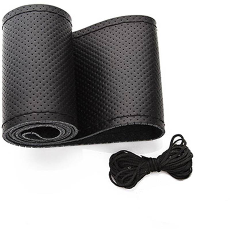 Lenkradbezug Winter Warm Auto-Radabdeckung, Atmungsaktiv, Lenkabdeckung, Auto-Dekoration, Auto-Lenkrad, Handnähen Auto Lenkradbezug rutschfest(Full Black) von ANNAKETZPW